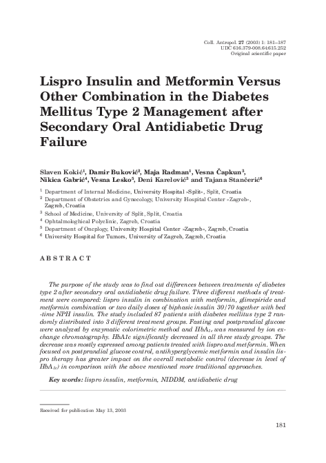 (PDF) Lispro insulin and metformin versus other combination in the ...