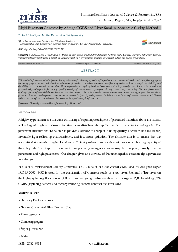 (PDF) Rigid Pavement Concrete by Adding GGBS and River Sand in ...