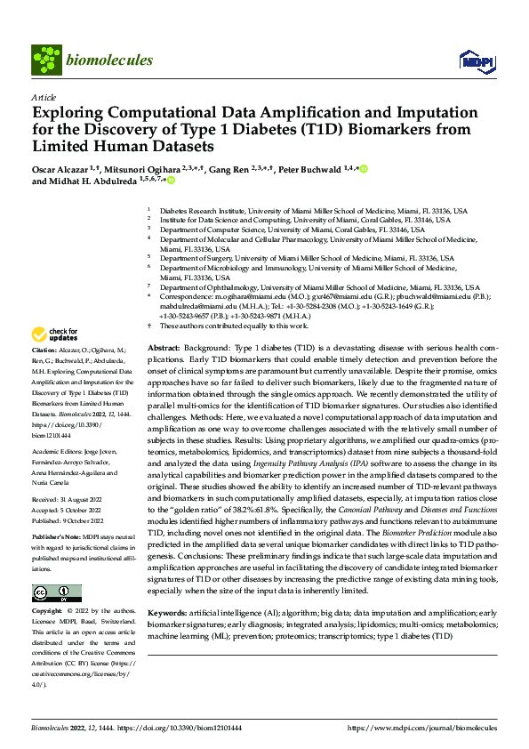 (PDF) Exploring Computational Data Amplification and Imputation for the ...