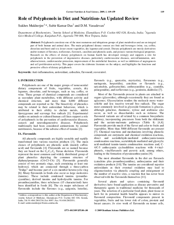 (PDF) Role of Polyphenols in Diet and Nutrition-An Updated Review