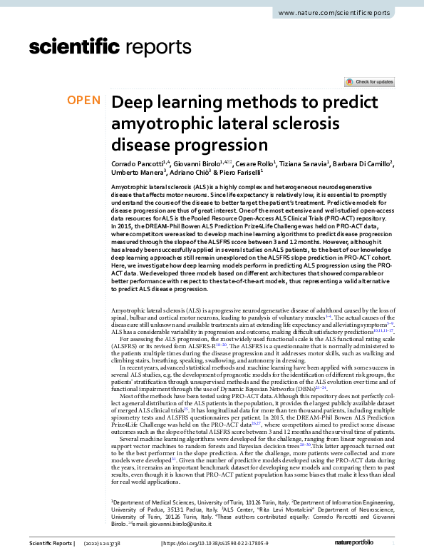 (PDF) Deep learning methods to predict amyotrophic lateral sclerosis ...