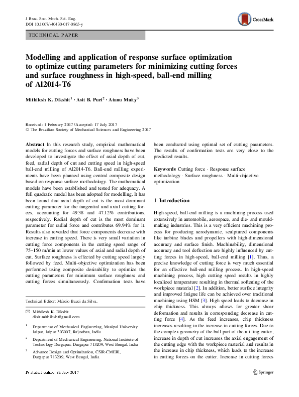 (PDF) Modelling and application of response surface optimization to ...