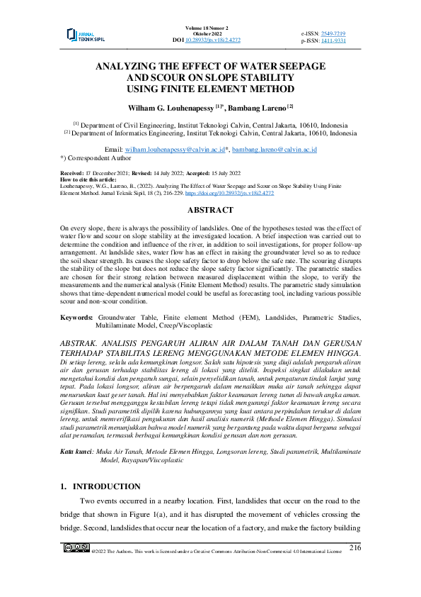 (PDF) Analyzing the Effect of Water Seepage and Scour on Slope ...
