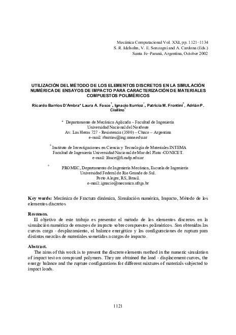 (PDF) Utilización del método de los elementos discretos en la ...