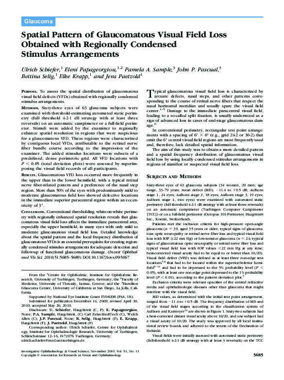 (PDF) Spatial Pattern of Glaucomatous Visual Field Loss Obtained with ...