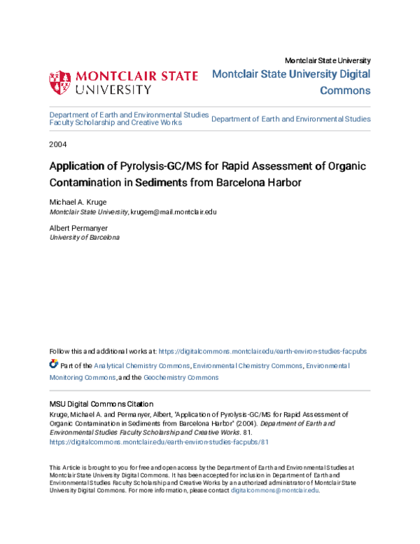 (PDF) Application of pyrolysis-GC/MS for rapid assessment of organic ...