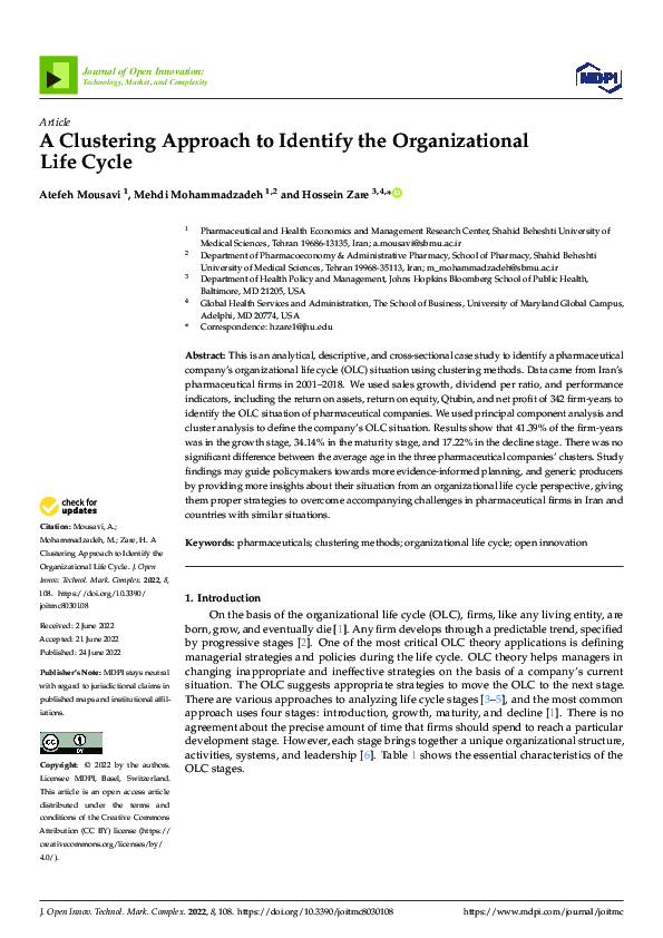 (PDF) A Clustering Approach to Identify the Organizational Life Cycle