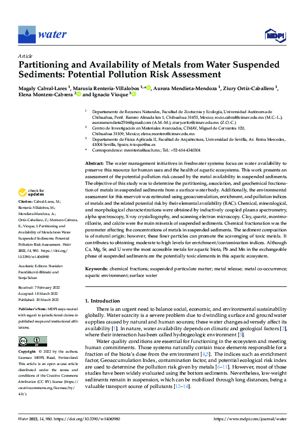 (PDF) Partitioning and Availability of Metals from Water Suspended ...
