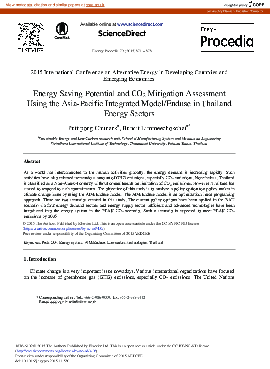 (PDF) Energy Saving Potential and CO2 Mitigation Assessment Using the ...