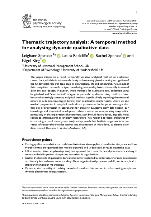 (PDF) Thematic trajectory analysis: A temporal method for analysing ...