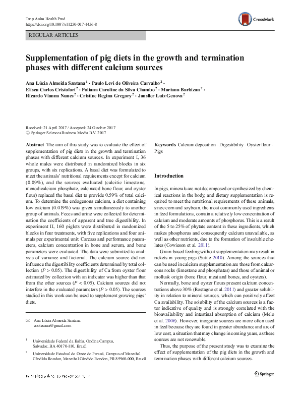 (PDF) Supplementation of pig diets in the growth and termination phases ...