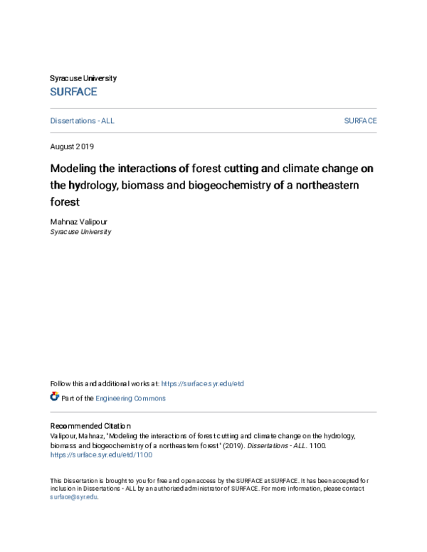 (PDF) Modeling the interactions of forest cutting and climate change on ...