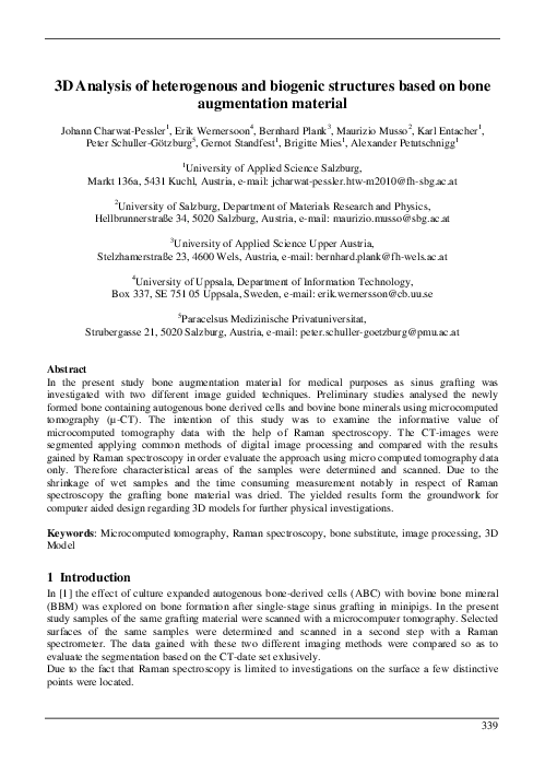 (PDF) 3D Analysis of heterogenous and biogenic structures based on bone ...