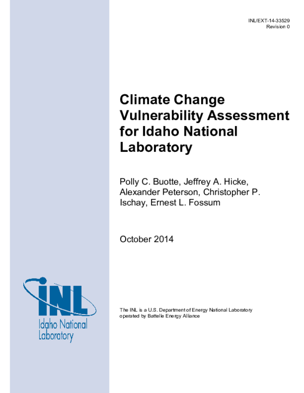 (PDF) Climate Change Vulnerability Assessment for Idaho National Laboratory