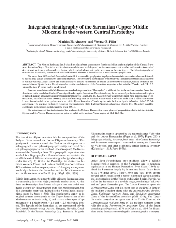 (PDF) Integrated stratigraphy of the Sarmatian (Upper Middle Miocene ...