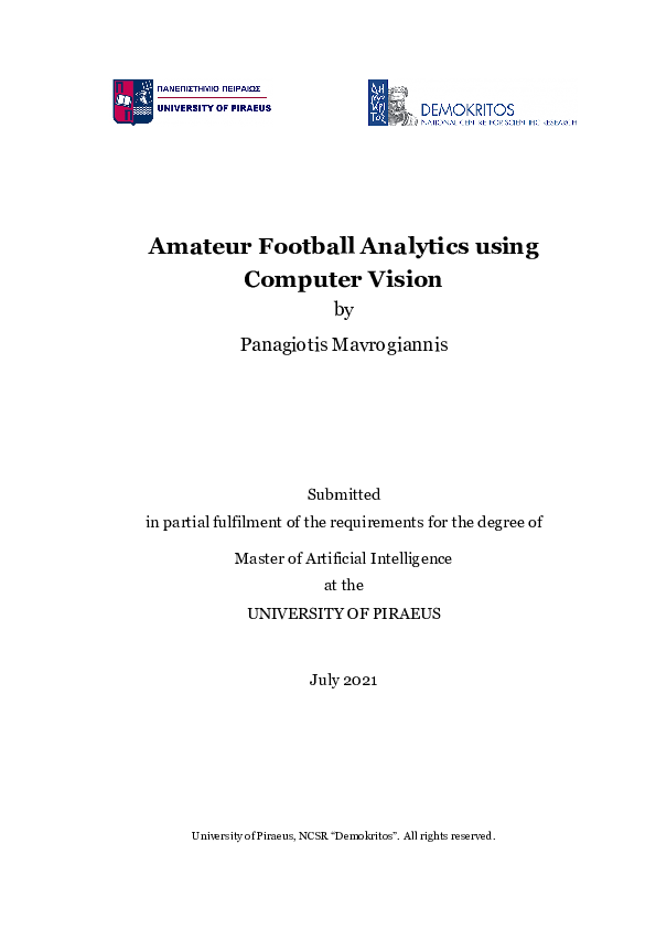 (PDF) Amateur football analytics using computer vision