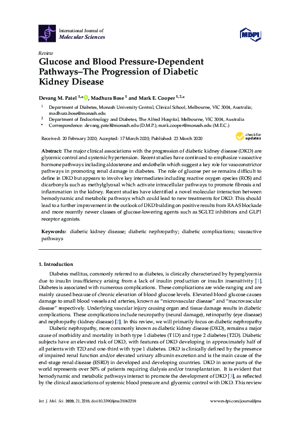 (PDF) Glucose and Blood Pressure-Dependent Pathways–The Progression of ...