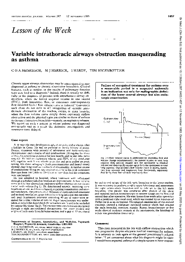 (PDF) Variable intrathoracic airways obstruction masquerading as asthma