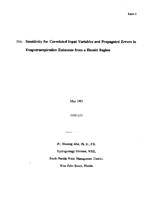 (PDF) Sensitivity for Correlated Input Variables and Propagated Errors ...