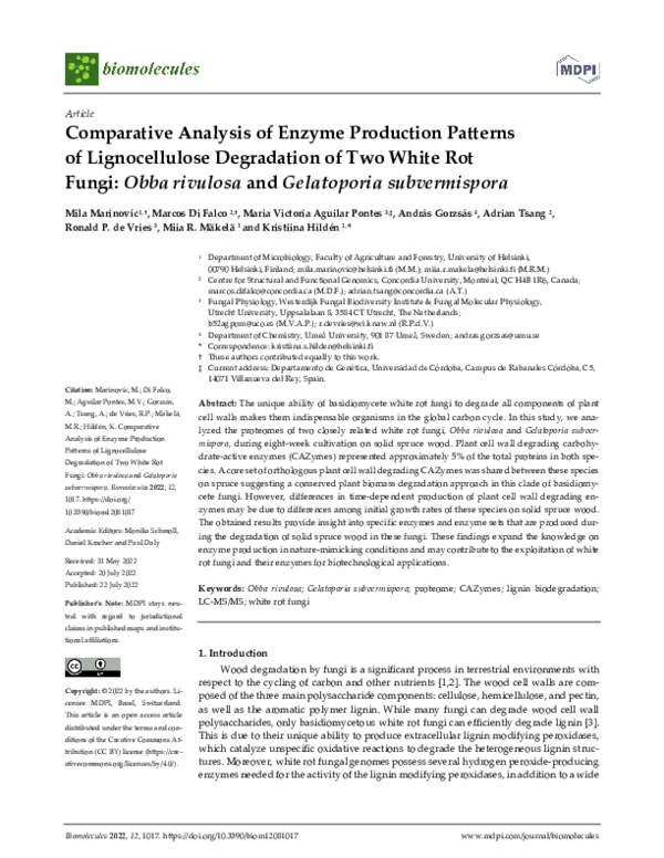 (PDF) Comparative Analysis of Enzyme Production Patterns of ...