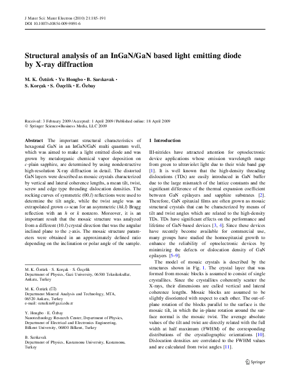 (PDF) Structural analysis of an InGaN/GaN based light emitting diode by