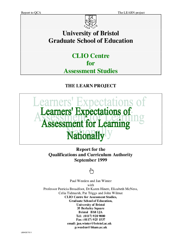 (PDF) Report for the Qualifications and Curriculum Authority
