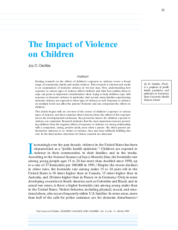(PDF) The Impact of Violence on Children