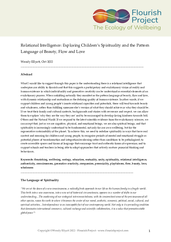 (PDF) Relational Intelligence: Children's Spirituality and the Pattern ...