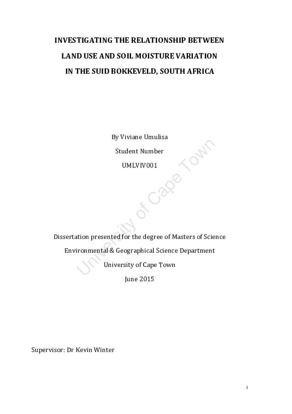 (PDF) Investigating the relationship between land use and soil moisture ...