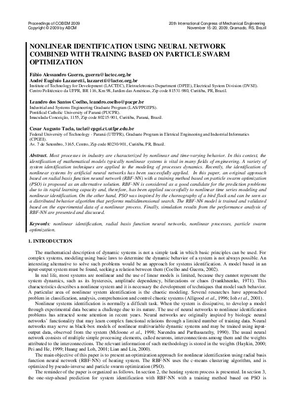 (PDF) Nonlinear Identification Using Neural Network Combined with ...