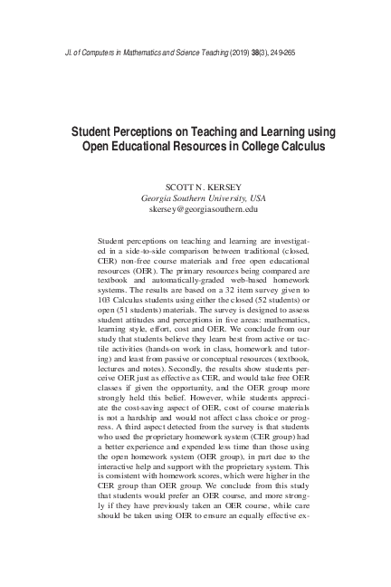 (PDF) Student Perceptions on Teaching and Learning Using Open ...