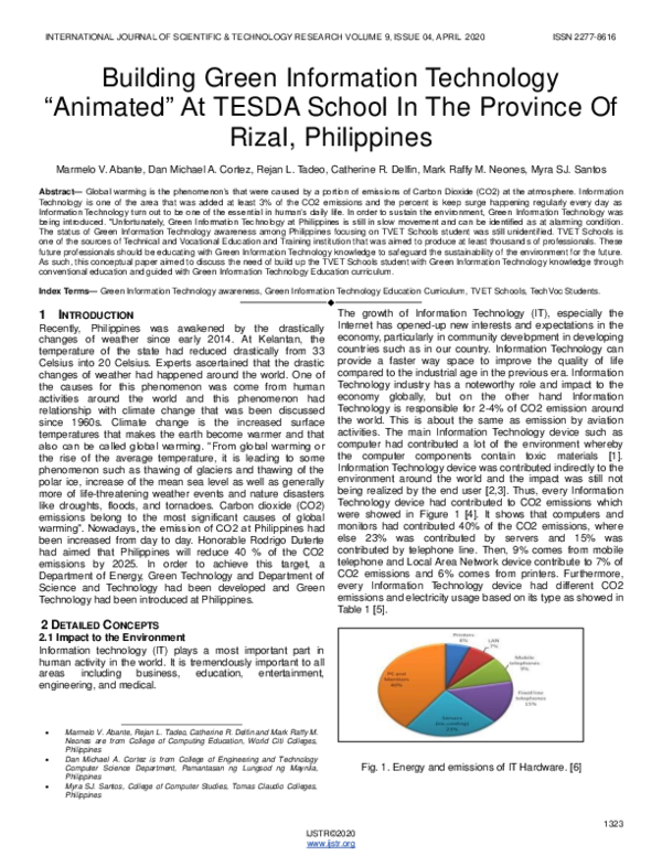 (PDF) Building Green Information Technology “Animated” At TESDA School ...