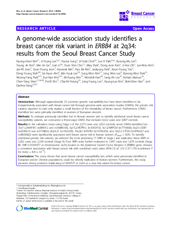 (PDF) A genome-wide association study identifies a breast cancer risk ...