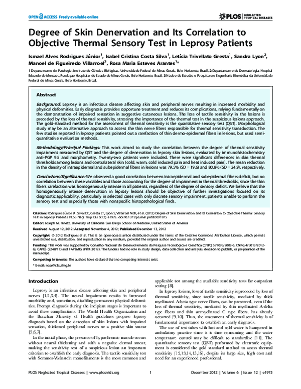 (PDF) Degree of Skin Denervation and Its Correlation to Objective ...
