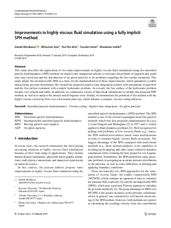 (PDF) Improvements in highly viscous fluid simulation using a fully ...