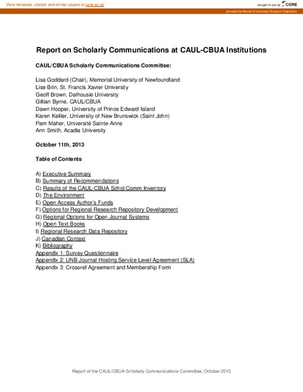 (PDF) Report on Scholarly Communications at CAUL-CBUA Institutions