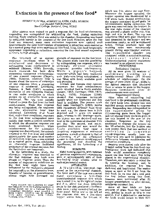 (PDF) Extinction in the presence of free food