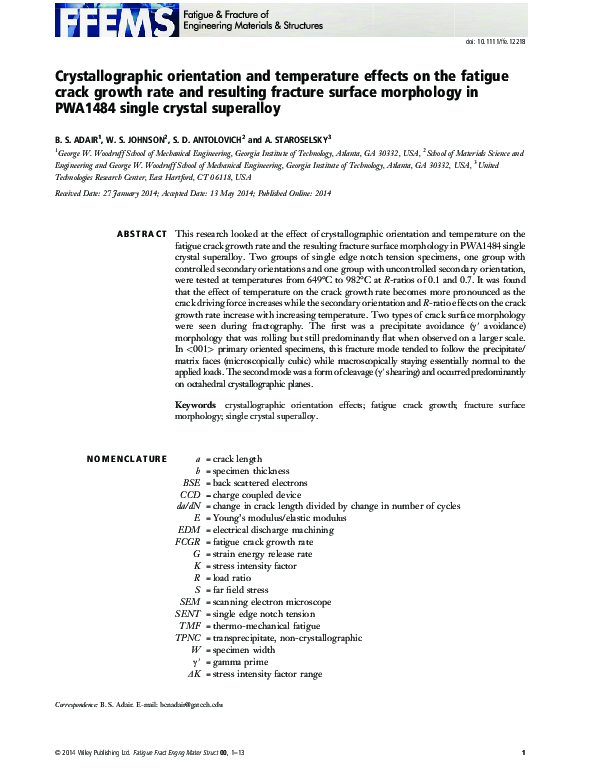 (PDF) Crystallographic orientation and temperature effects on the ...
