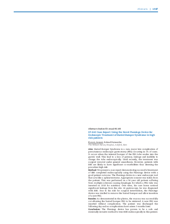 (PDF) EP642 Case Report Using the Novel Flamingo Device for