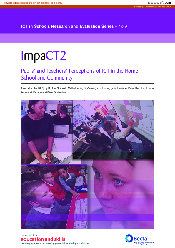 (PDF) ImpaCT2: pupils' and teachers' perceptions of ICT in the home ...