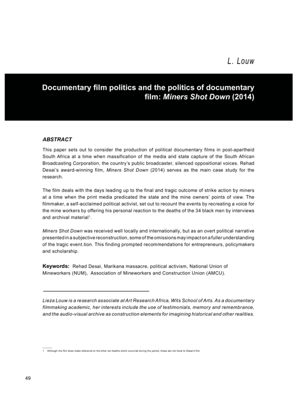 (PDF) Documentary film politics and the politics of documentary film