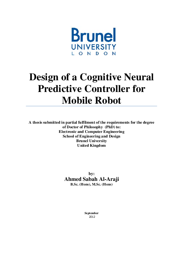 (PDF) Design of a cognitive neural predictive controller for mobile robot