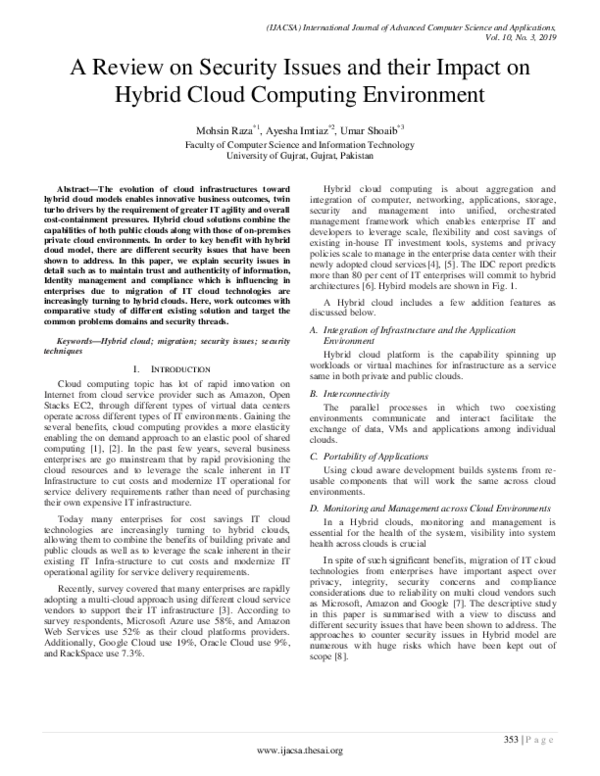 (PDF) A Review on Security Issues and their Impact on Hybrid Cloud ...