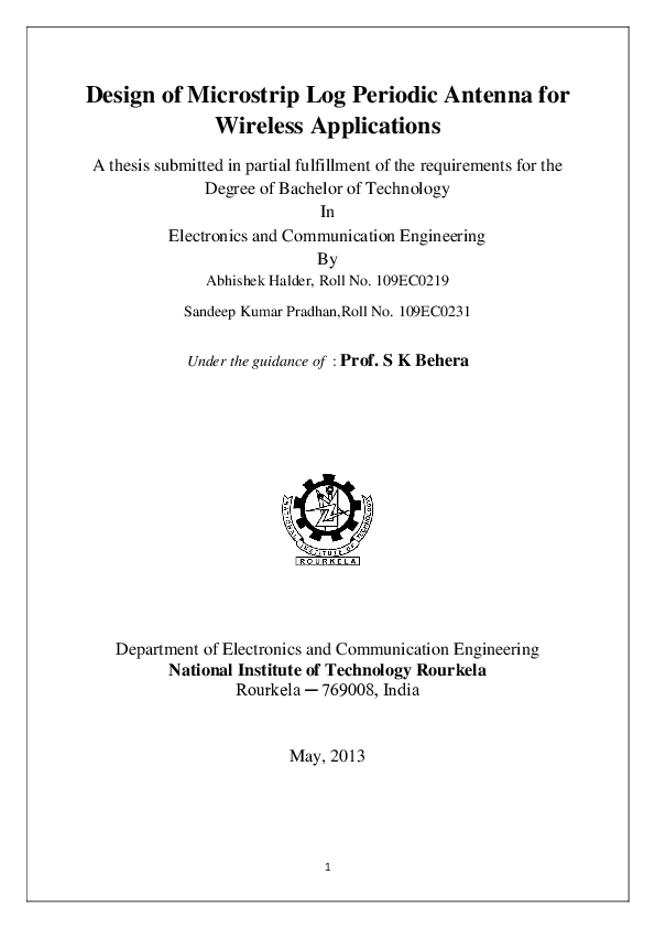 (PDF) Design of microstrip Antenna for wireless communication with ...
