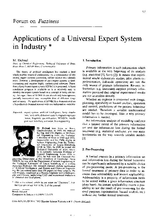 (PDF) Applications of a universal expert system in industry