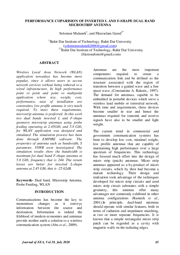 (PDF) Performance coparison of inverted L and F-shape dual band ...