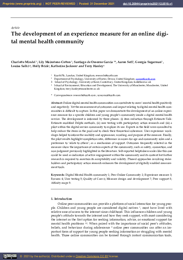 (PDF) The Development of an Experience Measure for an Online Digital ...