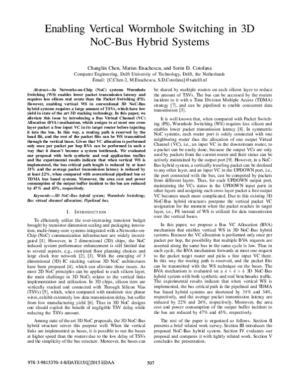 (PDF) Enabling Vertical Wormhole Switching in 3D NoC-Bus Hybrid Systems