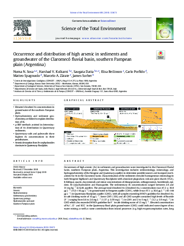 (PDF) Occurrence and distribution of high arsenic in sediments and ...