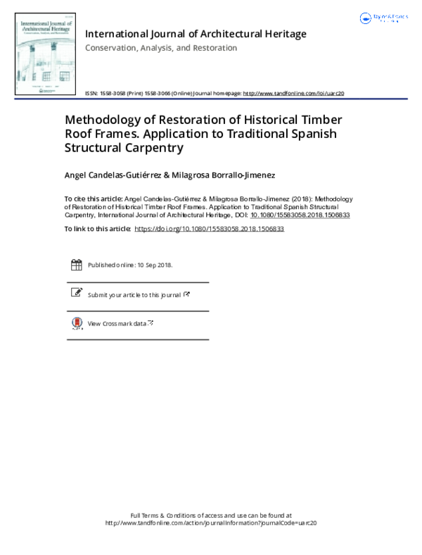 (PDF) Methodology of Restoration of Historical Timber Roof Frames ...